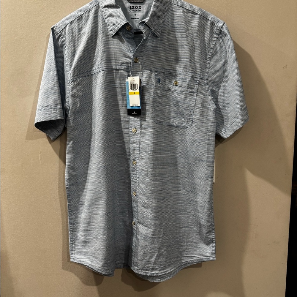 Izod Men's Casual Gray Button Down Shirt